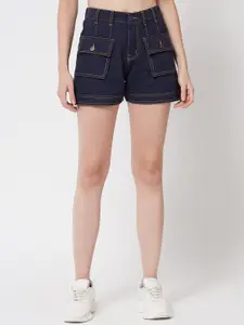 River Of Design Jeans Women Navy Blue High-Rise Denim Shorts