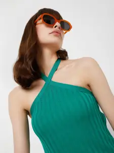 Vero Moda Women Black Lens & Orange Rectangle Sunglasses 1538904001