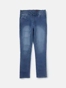 Gini and Jony Boys Blue Solid Heavy Fade Comfort Fit  Jeans