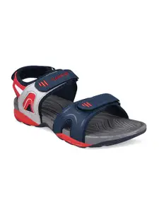 Campus Men Navy Blue & Red Solid Sports Sandals
