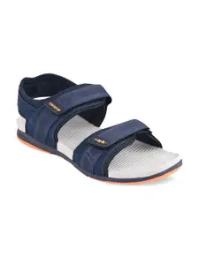 Campus Men Navy Blue Solid Sports Sandals