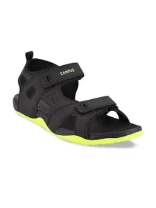 Campus Men Black & Green Solid Sports Sandals
