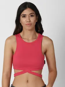 FOREVER 21 Red Solid Crop Top
