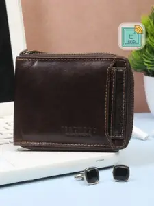 Teakwood Leathers Men Solid Brown Wallets with RFID Features