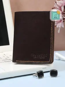 Teakwood Leathers Men Brown Leather Two Fold Wallet