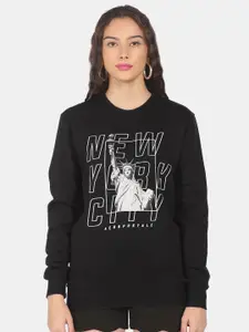 Aeropostale Women Black Printed Sweatshirt