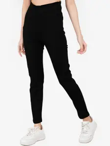 ZALORA BASICS Women Black Slim Fit High-Rise Jeans