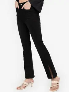 ZALORA BASICS Women Black Bootcut Low-Rise Jeans