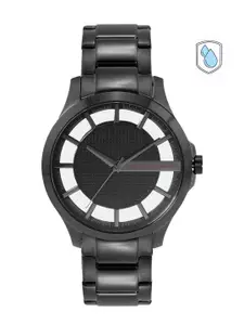 Armani Exchange Men Black Dial & Stainless Steel Bracelet Straps Analogue Watch AX2189