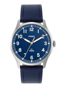 Fossil Men Blue Dial & Leather Straps Dayliner Analogue Watch FS5924