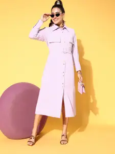 plusS Women Pretty Pink Solid Volume Play Dress