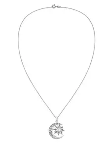 EL REGALO Woman Silver-Toned Moon-Star Necklace