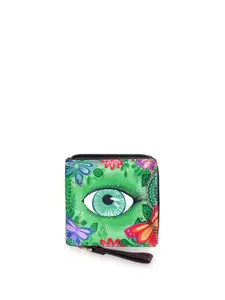 Sabhyata Women Green Abstract Printed Two Fold Wallet