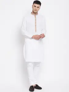 even Men White Solid Pure Cotton Kurta