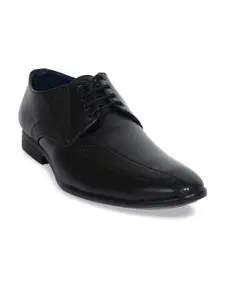 Ajanta Men Black Solid Formal Derby Shoes