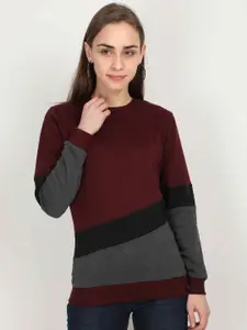 Fleximaa Women Multicoloured Colourblocked Sweatshirt