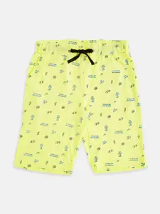 Pantaloons Junior Boys Yellow Printed Shorts