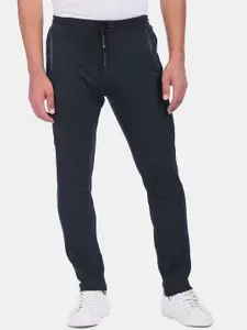 Arrow New York Men Blue Solid Straight-Fit Track Pants