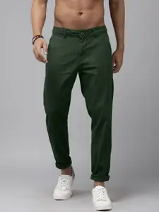 The Roadster Lifestyle Co Men Green Slim Fit Chinos