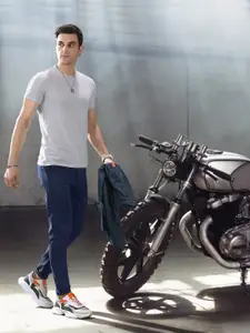 The Roadster Lifestyle Co. Men Blue Regular Fit Trousers