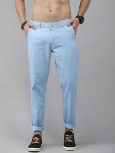 The Roadster Lifestyle Co. Men Blue Regular Fit Trousers