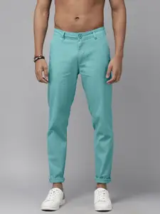 The Roadster Lifestyle Co Men Blue Slim Fit Chinos
