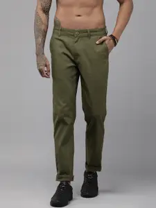 Roadster Men Olive Green Chinos Trousers