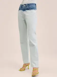 MANGO Women White Straight Fit Jeans