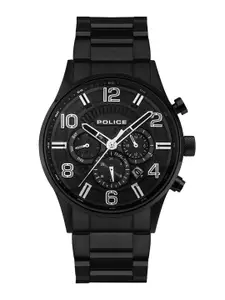 Police Men Black Dial & Black Stainless Steel Bracelet Style Straps Analogue Watch