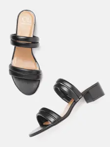 Carlton London Women Black Solid Block Heels