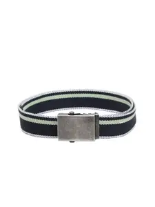 Calvadoss Boys Navy Blue Woven Design Cotton Canvas Belt