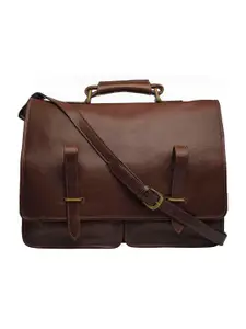 Hidesign Men Brown Leather Laptop Bag
