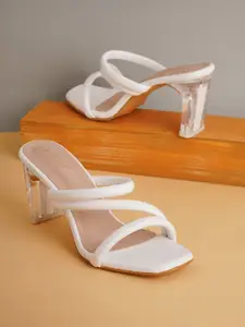 SCENTRA White Block Sandals