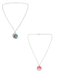 EL REGALO Girls Set of 2 Pink & Blue Necklace