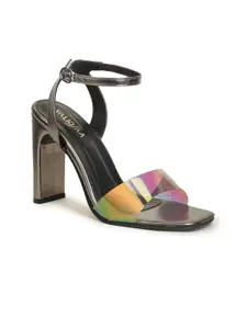 VALIOSAA Gunmetal-Toned Party Block Heels