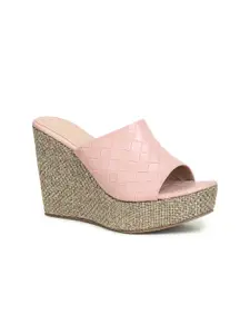 VALIOSAA Pink Printed Wedge Heels