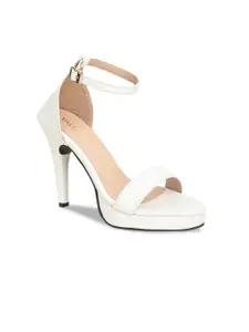 VALIOSAA Women White Stiletto with Buckles