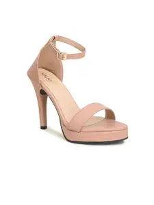 VALIOSAA Nude-Coloured Stiletto Heels with Buckles
