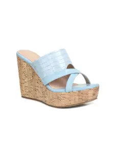 VALIOSAA Women Blue Wedge Heels