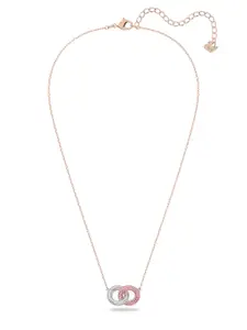 SWAROVSKI Pink & Silver-Toned Rose Gold-Plated Necklace