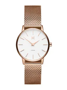 MVMT Women White Dial & Rose Gold Toned Straps Avenue Analogue Watch D-MA01-RGWM