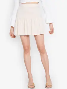 ZALORA BASICS Beige Solid Drop Waist Jersey Skirt