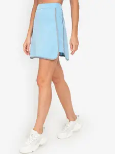 ZALORA ACTIVE Blue Solid Reflective Piping Skirt
