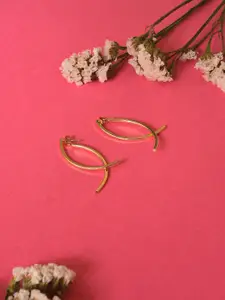 SOHI Gold-Toned Contemporary Hoop Earrings