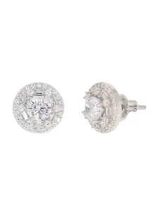 ANAYRA White Circular Studs Earrings