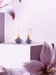 ANAYRA White Circular Half Hoop Earrings