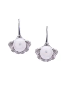 ANAYRA White Circular Drop Earrings