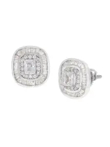 ANAYRA White Circular Studs Earrings