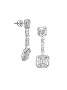 ANAYRA White Circular Drop Earrings