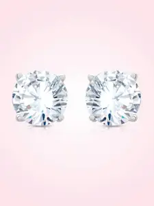 ANAYRA White Circular Studs Earrings